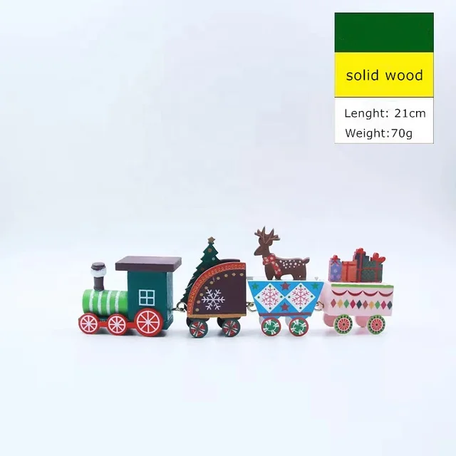 Wooden small train children's gifts outdoor Christmas trees display windows holiday Christmas ornaments decorations
