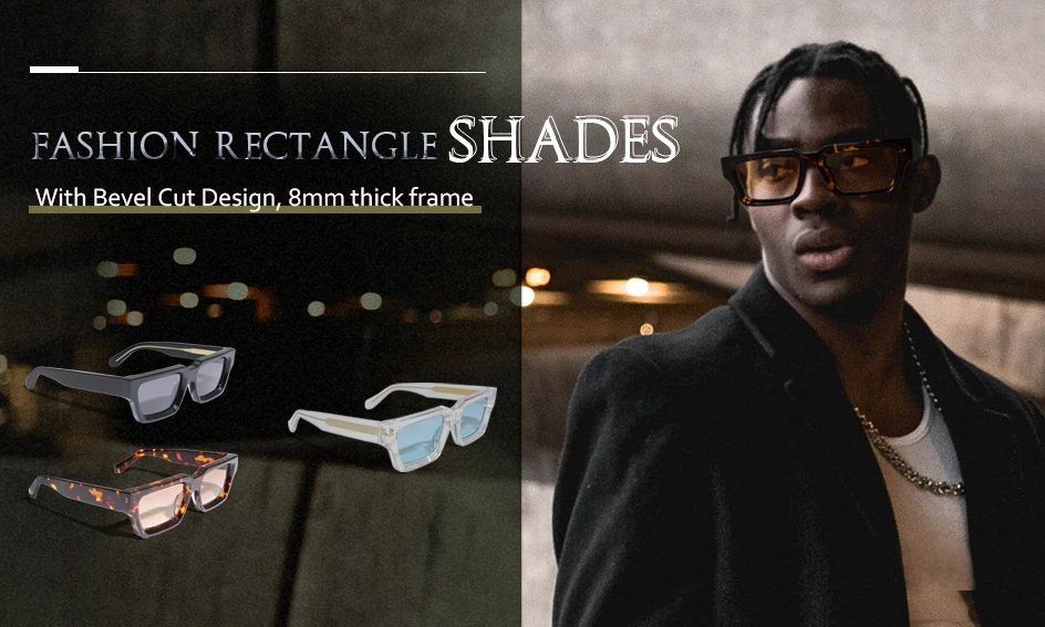 Yeetian Unique Y2k Rectangular Lightcolored Clear Glasses Customizing