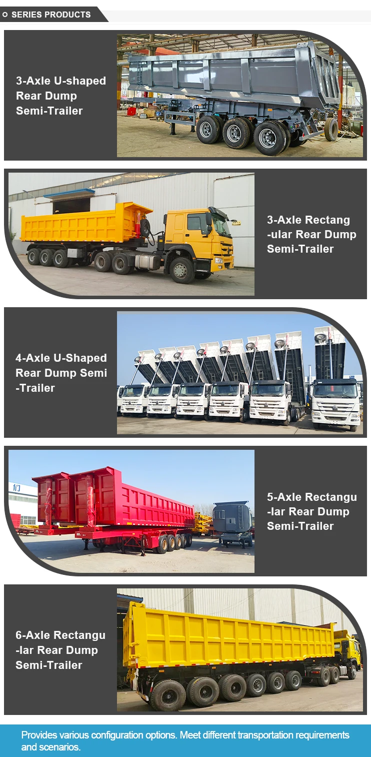 C815 Rear Tip Sinotruk 8X4 Trailer 50 Ton Truck with Rear Tip Dump