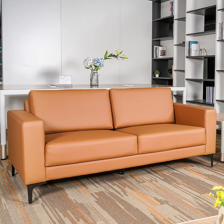 Live Room Modern Pu Sofas Small Single Guest Modular Sectional Orange