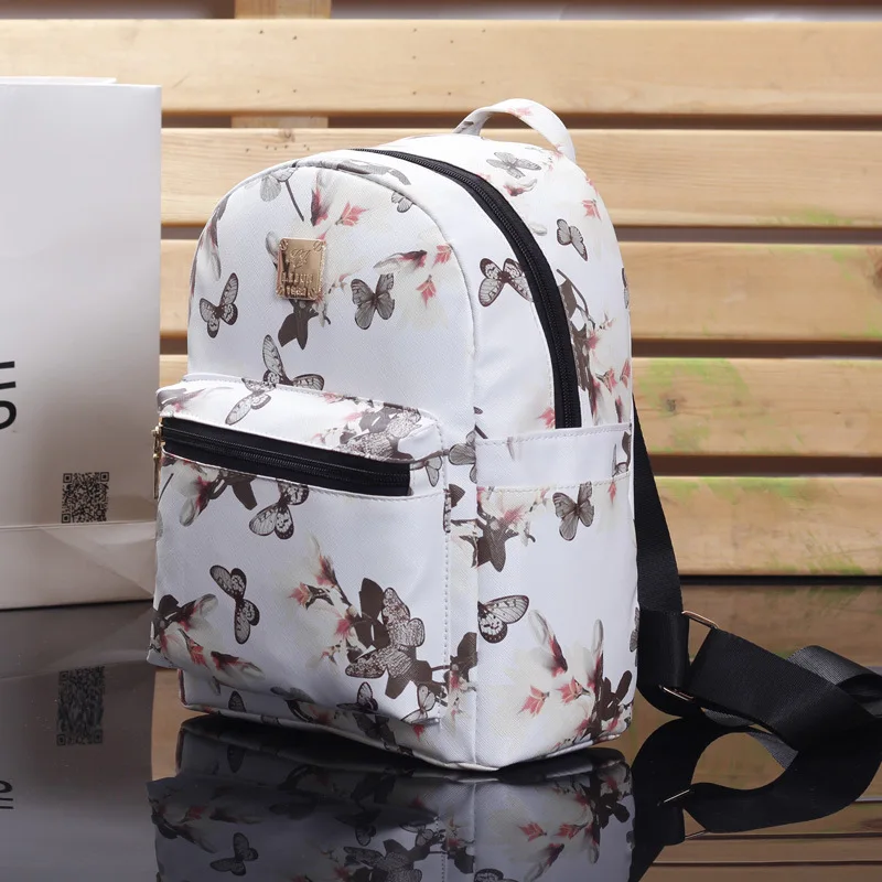 Pu Leather Leisure Backpack Student Bag 