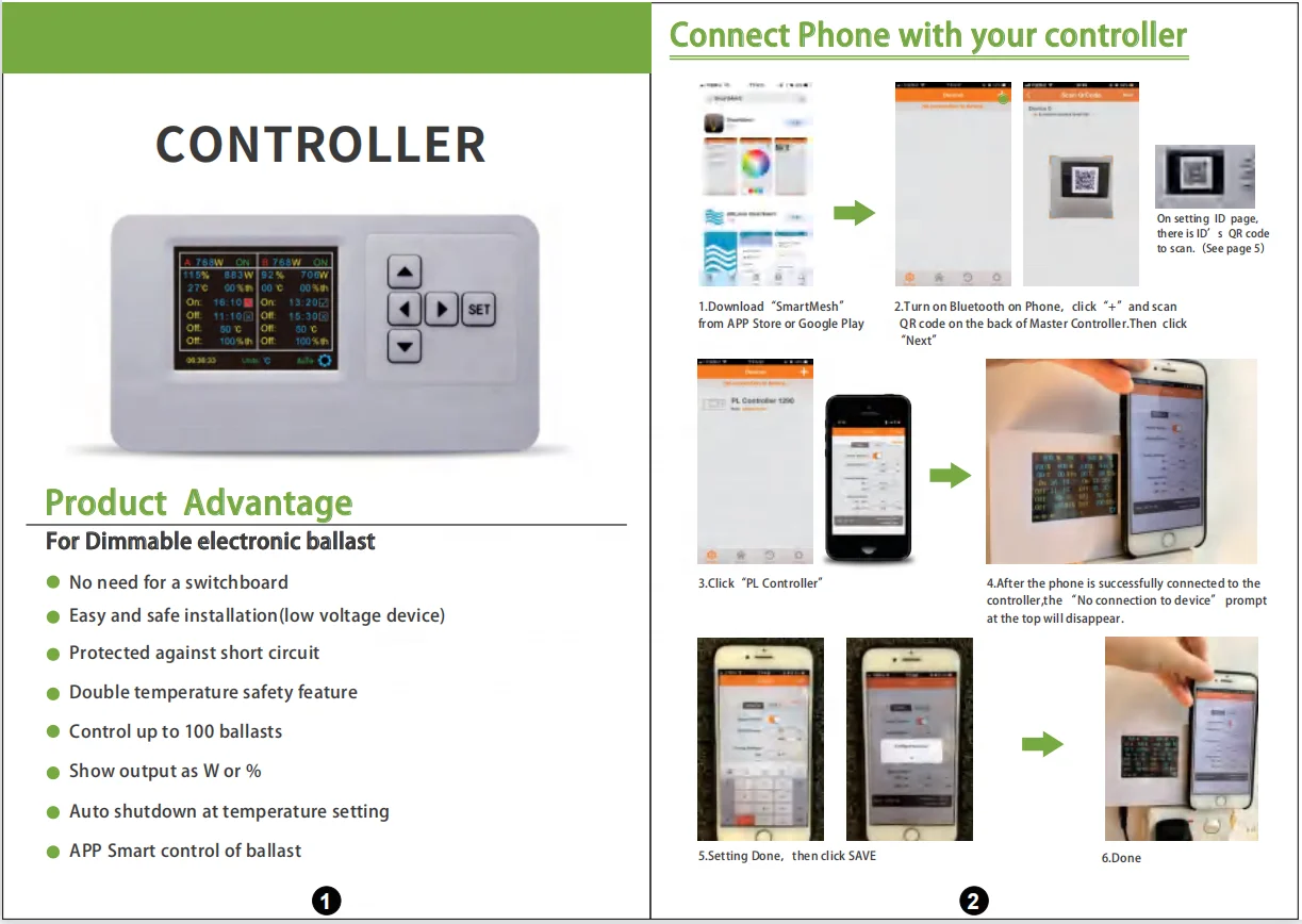 RJ14 Master Controller Led Grow Light Wifi App Control Temp Humidity Dimming Smart Grow Light Controller