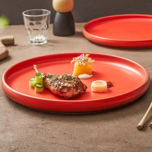 2024 Wholesale Dinnerware Tableware Dinner Inch Red Plate Ceramic Plates Set