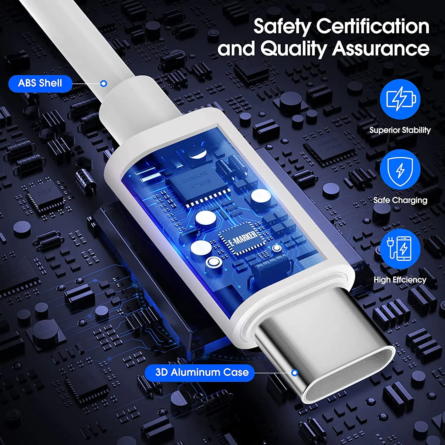 Fast Charger 100W Type C to Type C Mobile Phone USB Data Cable For Samsung Xiaomi Macbook pro ipad