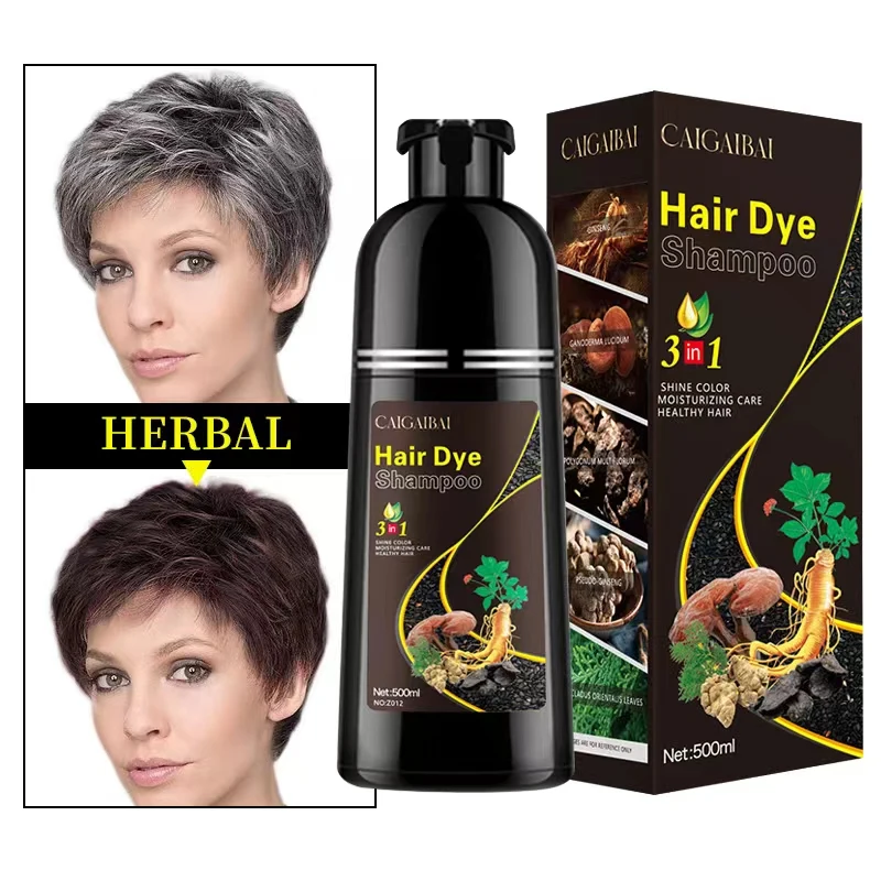 Dyeing Application Set No Side Effect Black 5 Minute Hair Color Shampoo Rose Red Black Organic Harmless Bottle Packing Hair Dye