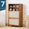 Scarpiera con anta ribaltabile marrone 7 strati 60 cm
