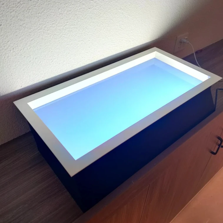 Moderne Weitwinkel-Deckenleuchte Knstliches Sonnenlicht Virtuelles Fenster  Korridor Blauer Himmel Oberlicht-Panel Aluminium Acryl