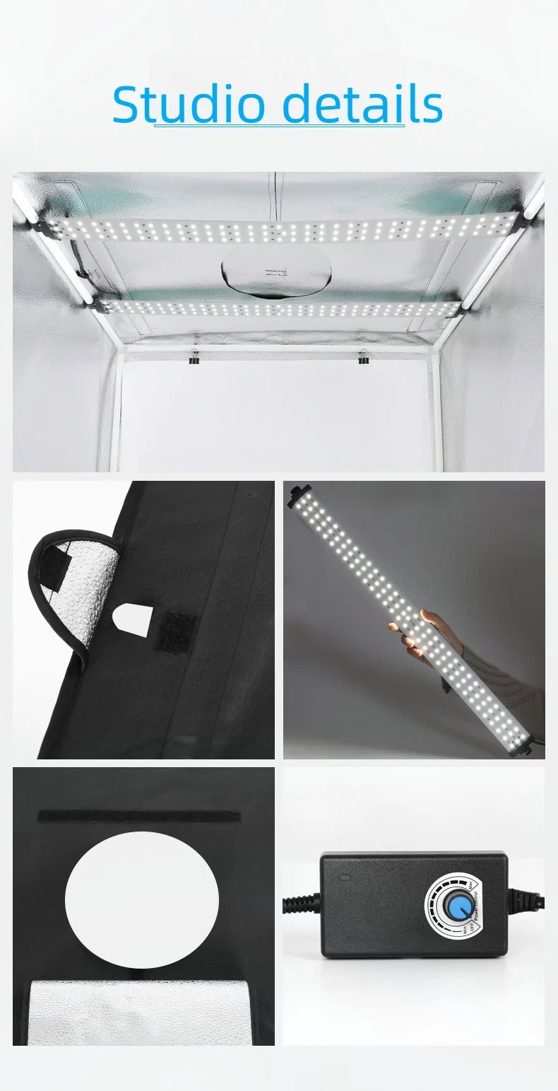 Timable Light Box 50cm Dimmable Light Box High CRI 90 Photography Portable Photo Studio ...
