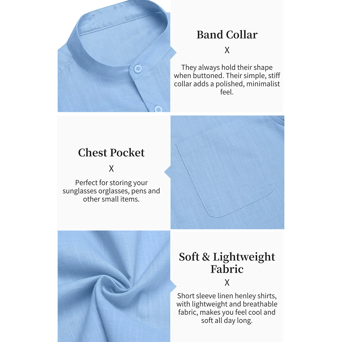 Wholesale 100% Cotton Linen Men Henrly Collar Basic Tee Shirt Casual Breathable Gym Workout T Shirt for Men High Quality Brand