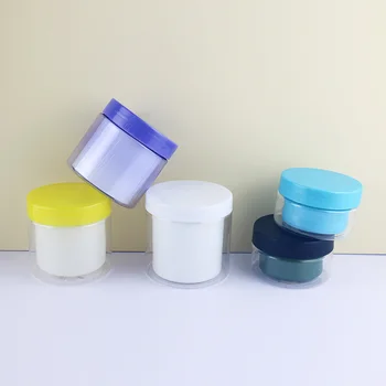 Best Selling Custom Color Green White Black Plastic Cosmetic Jar Double Wall PET for Massage Cream Lotion Cosmetic Packaging