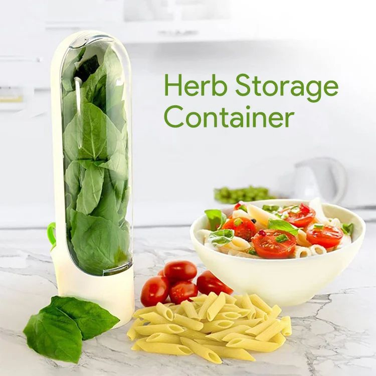 Transparent Refrigerator Herb Savor Storage Container Vegetable
