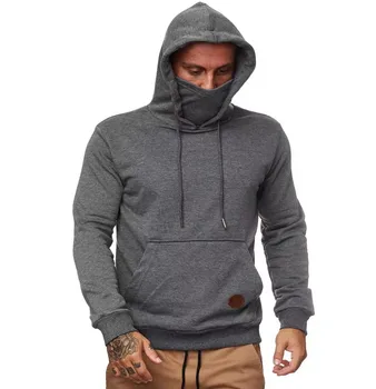 Streetwear High Quality Custom Logo Oversize Sweatshirt Hoodie With Face Masked Blank Cropped Hoodie Men