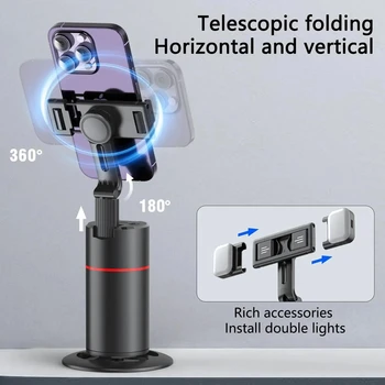 Auto Face Tracking Phone Holder Foldable 360 Rotation Tripod Phone Mount Face Body Rotating Gesture Control Moving Tripod detail image