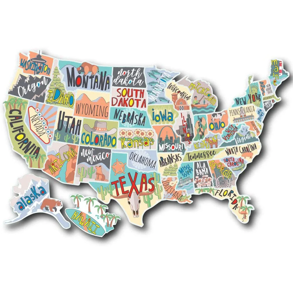 Us States Visited Map Usa States Visited Decal, Rv State Sticker -Alibaba.com