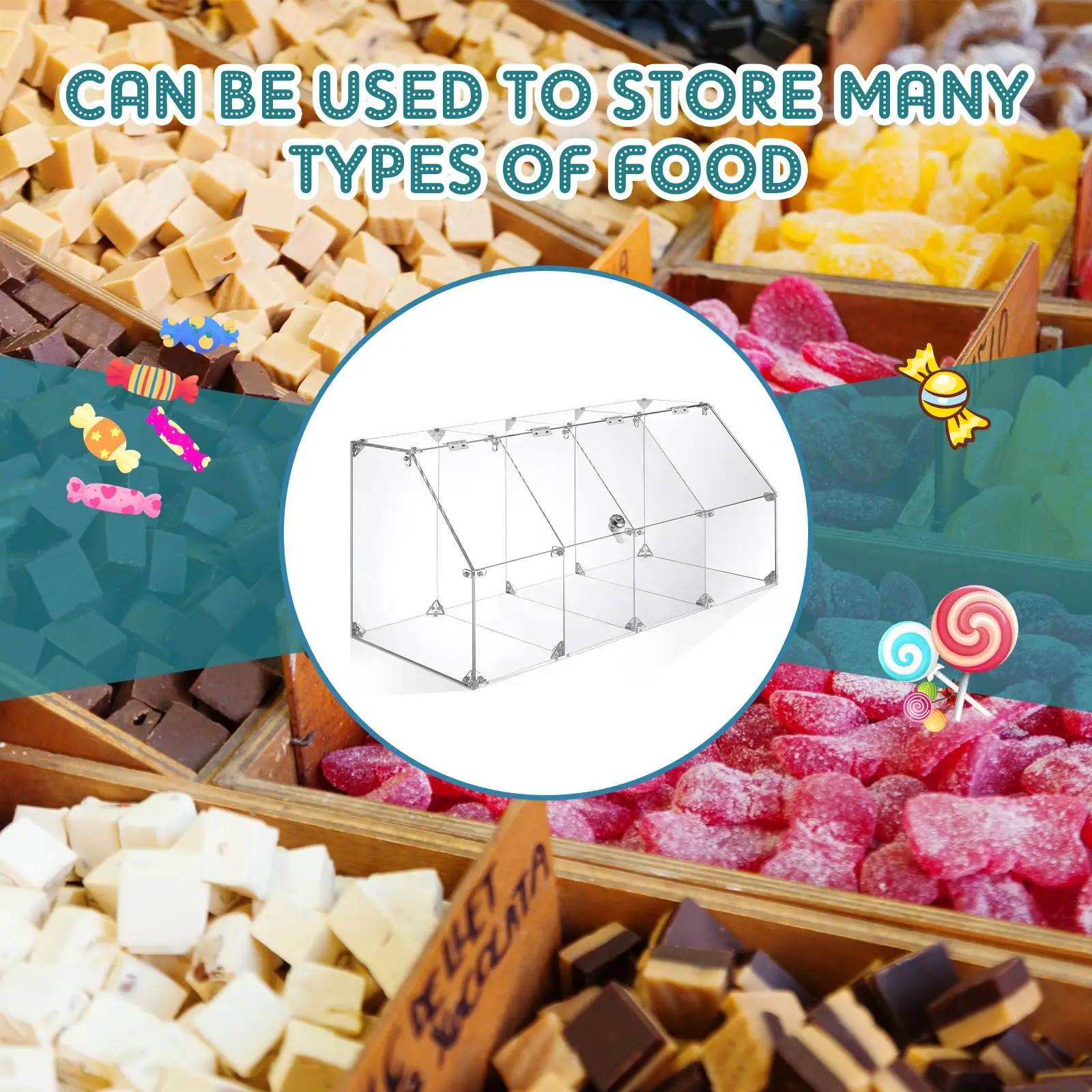 Factory Wholesale Customized High Quality Multi-Purpose Candy Storage Boxes Candy Dispenser Clear  Acrylic Candy Storage Boxes