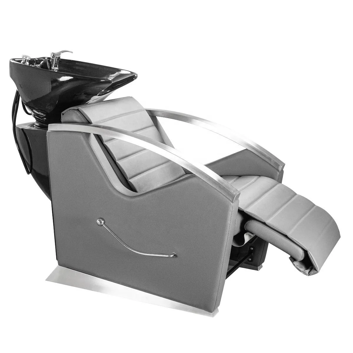 Modern Luxury Hair Washing Stations Shampoo Chair And Bowl Black Sink