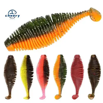 CHEERY Threaded Caterpillar T-Tail Stainless Steel 4-Piece 75cm Black Pit Bass Freshwater/Saltwater Artificial Soft Bait – Soft Lure – view 2