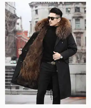 2021 Faux Fur Coat Classic Men's Imitation Wool Clothes Warm Winter Long Men's Windbreaker Jacket Faux Fur