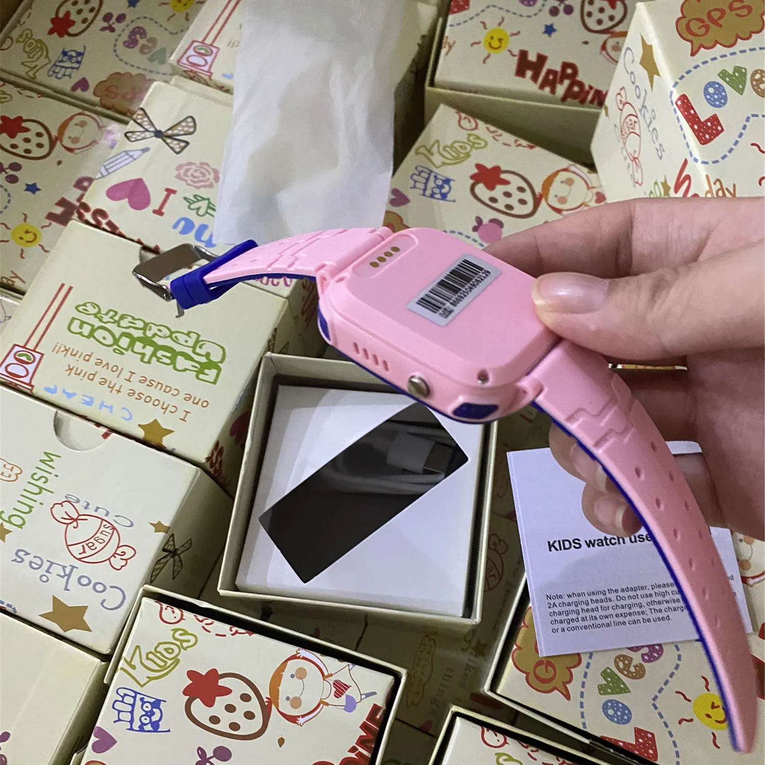 Q12B Kids Kids 2G Carte SIM Téléphone Vidéo SOS LBS Tracker Montre