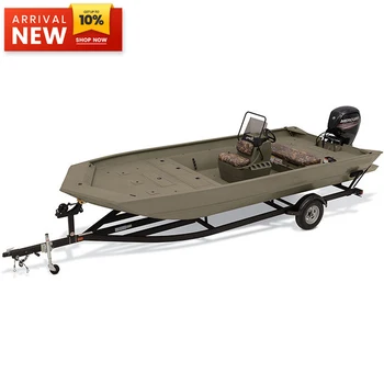Ecocampor 18 Foot New Aluminum Fishing Flat Bottom Jon Boat with Center Console for Sale