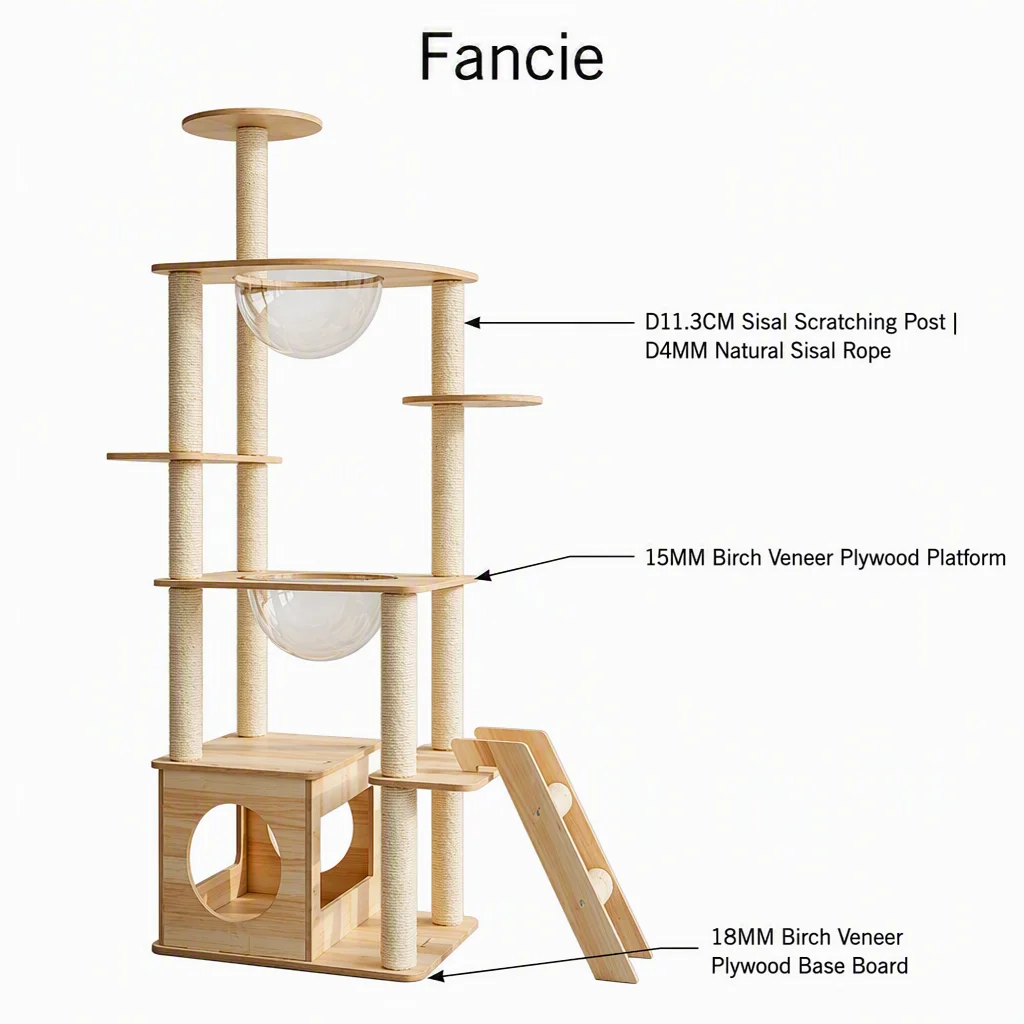 Modern Cat Tree Transparent Pod Solid — Product details 3