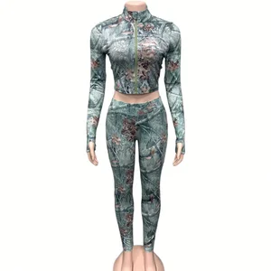 Dropshipping Wholesale New Arrivals Popular 2026 Women Clothing Tracksuit Printed 2 Piece Set