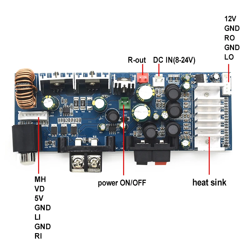 CA-3116AS Professional 2.0 Digital Subwoofer Amplifier Board Mini 8-24V 2*100W Home Sound 12V TPA3116 Receiver Amplifiers