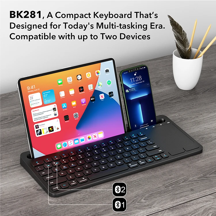 Trending Products 2024 New Arrivals Keyboard Portable Wireless  Computer Keyboard Tablet Keyboard with Touchpad