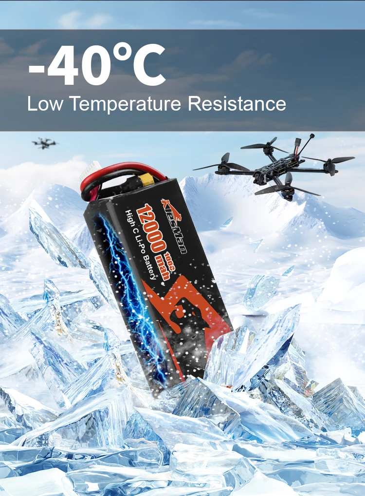 Batería para drones Lipo de larga duración 6S1P 22.2V 60C 100C XT60 XT90 Conector para drones RC 4