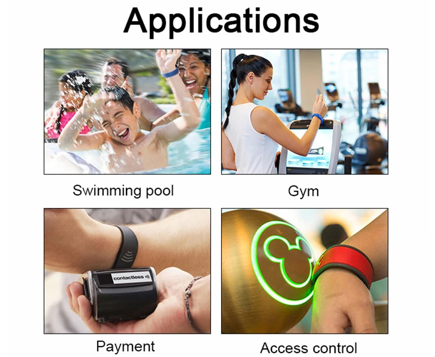 Programmable Elastic RFID Wristband NFC Fabric Bracelet RFID Woven Wristband