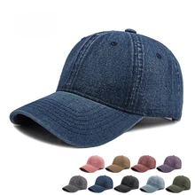 Custom Logo Washed Cotton Baseball Cap Distressed Six Panel Adjustable Retro Dad Hat Soft Breathable Sun Visor Sports Cap
