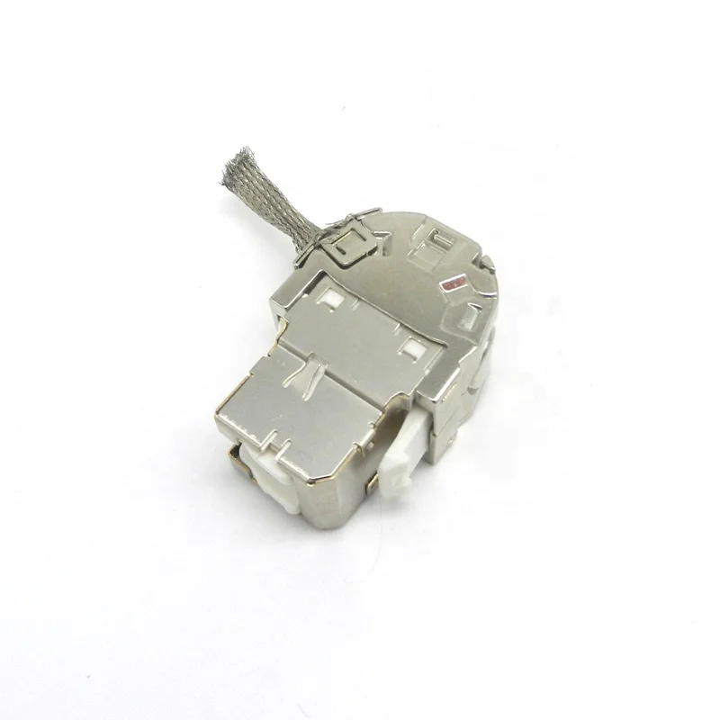 
 Новый дизайн, цинковый сплав, 10G, 180 градусов, FTP toolless cat 6a, Экранированный cat6a keystone jack rj45  