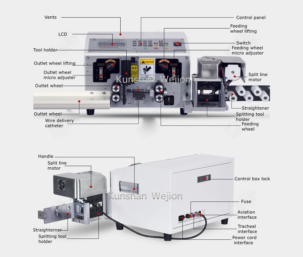 2862 Electric Automatic Wire&cable Processing Equipment Cutting Peeling ...