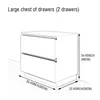 90*88*58 cm Grande cassettiera (2 cassetti)