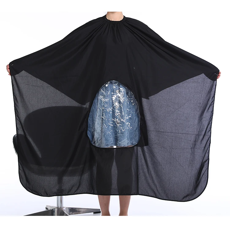 Оптовая продажа, высокое качество, Парикмахерская накидка, парикмахерские фартуки с прозрачным окошком для просмотра