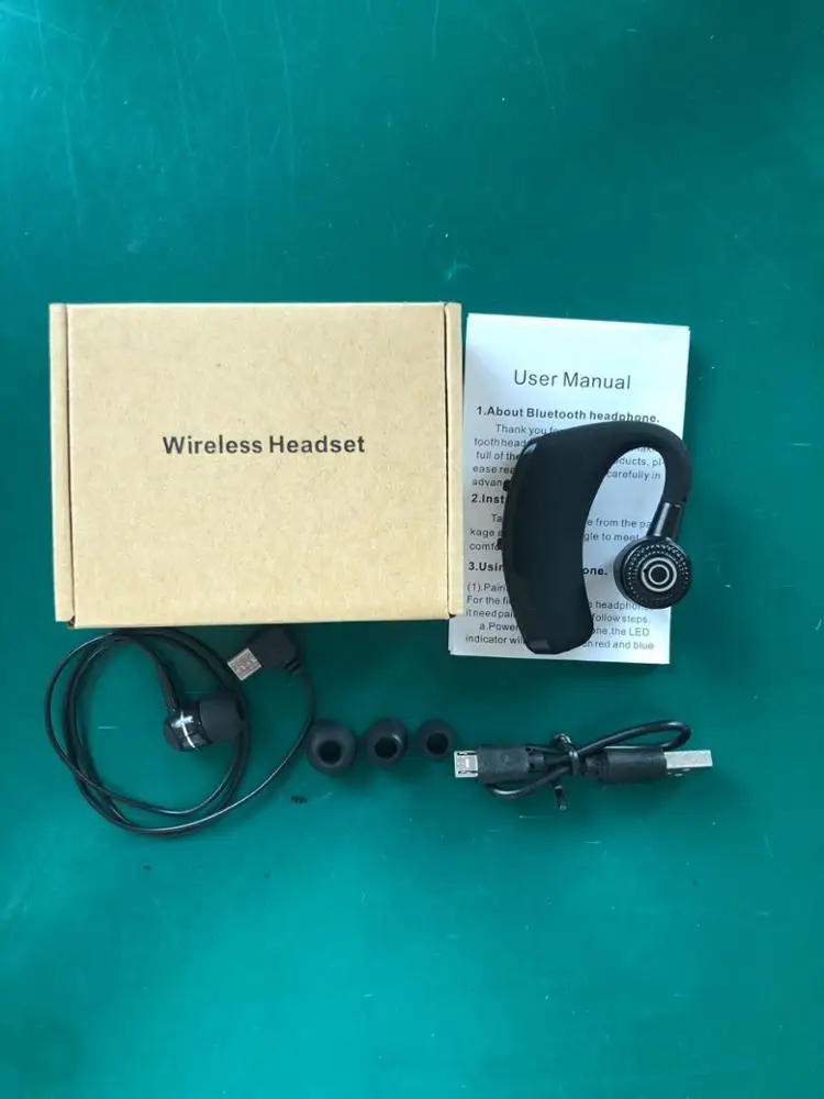 V9 громкой связи бизнес беспроводной Bluetooth гарнитура с микрофоном Голосовое управление наушниками для привода подключения с 2 телефоном