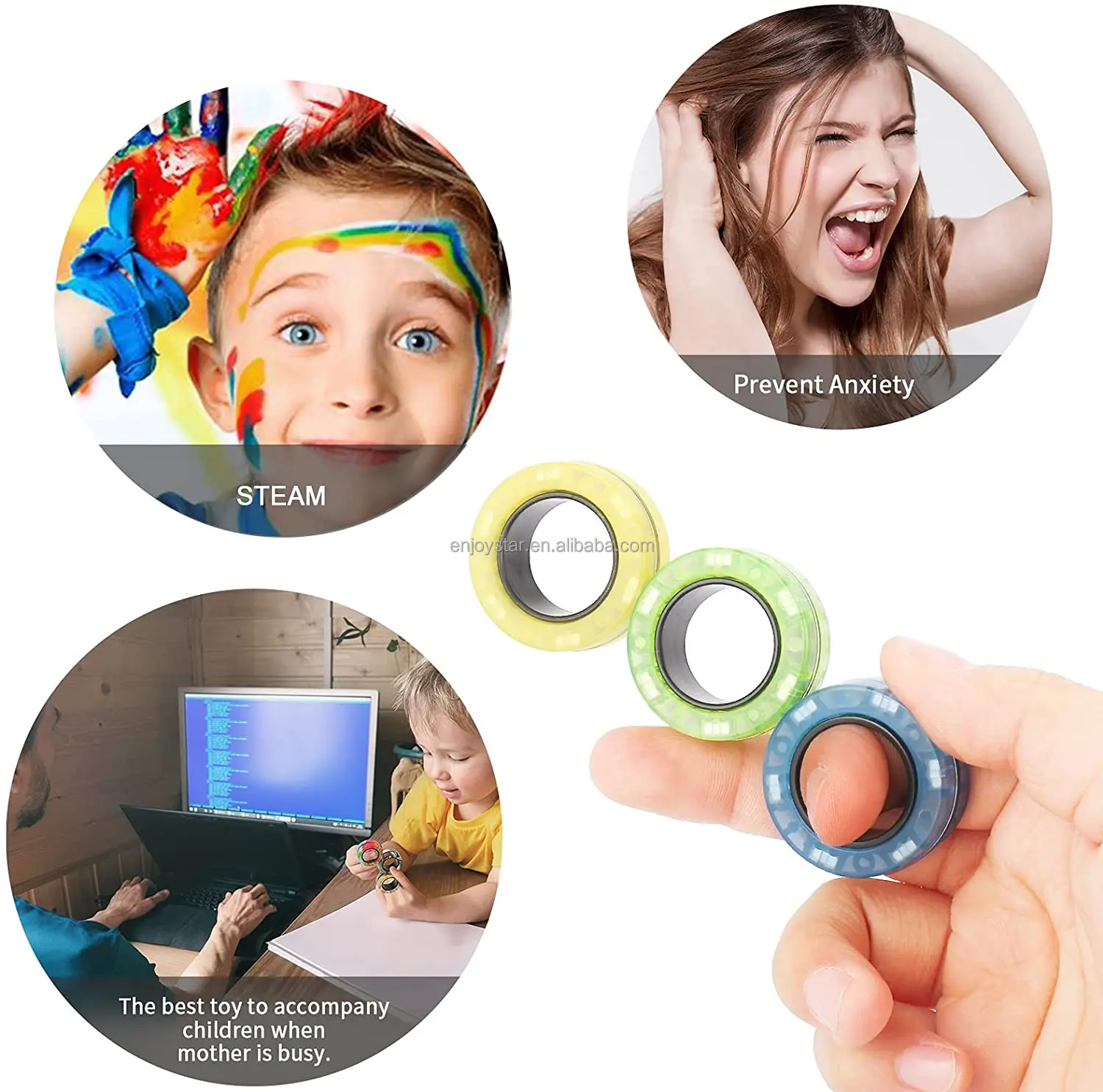 Rings Fidget Toy Set Idea Adhd Fidget Toys Spinner Rings For