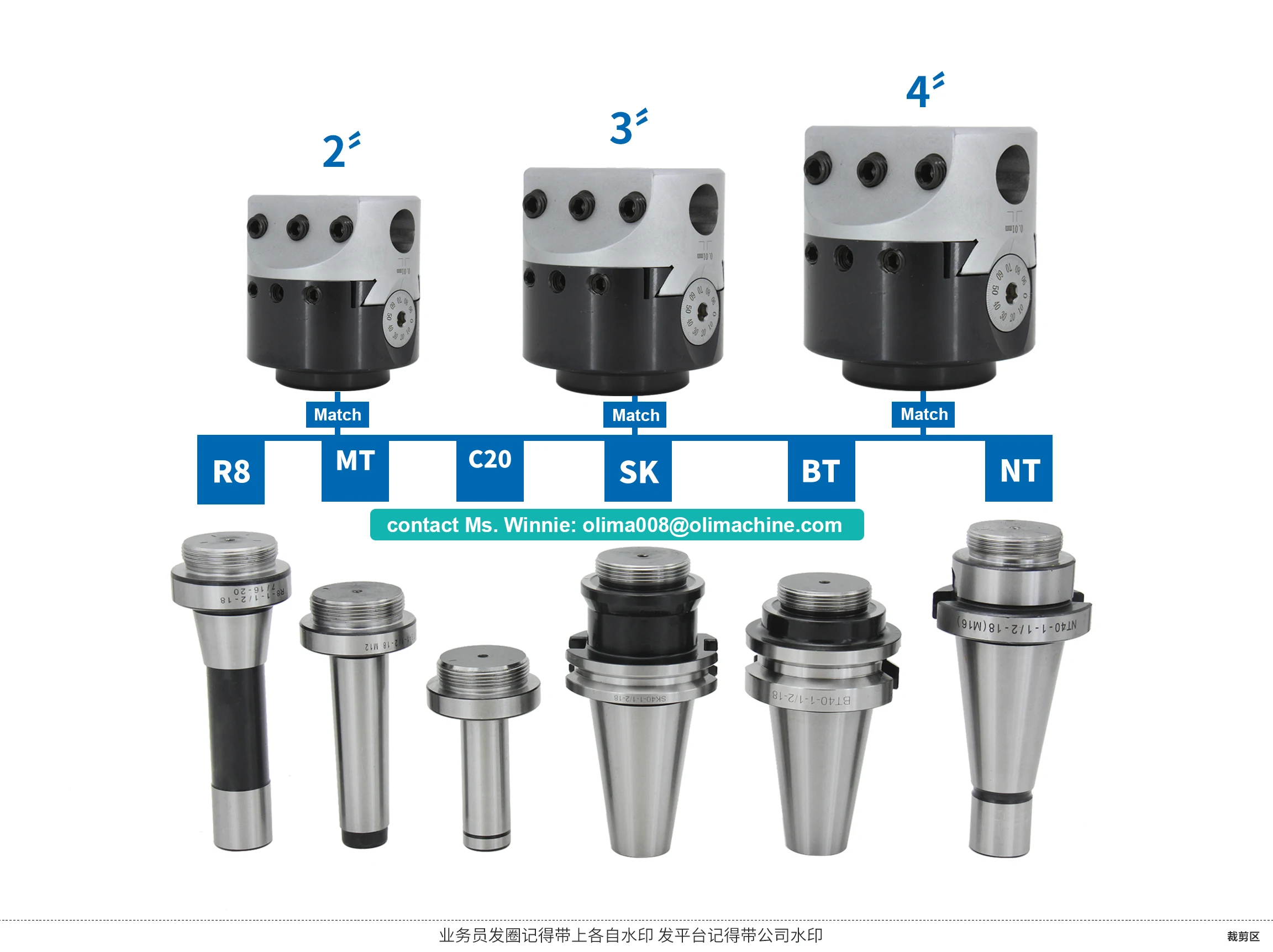 OLICNC F1 type boring head set NT40 ISO40 shanks with 12mm 18mm 25mm 2 inch 3 inch insert replaceable boring bar set boring head - F1 Boring Heads & sets - 5