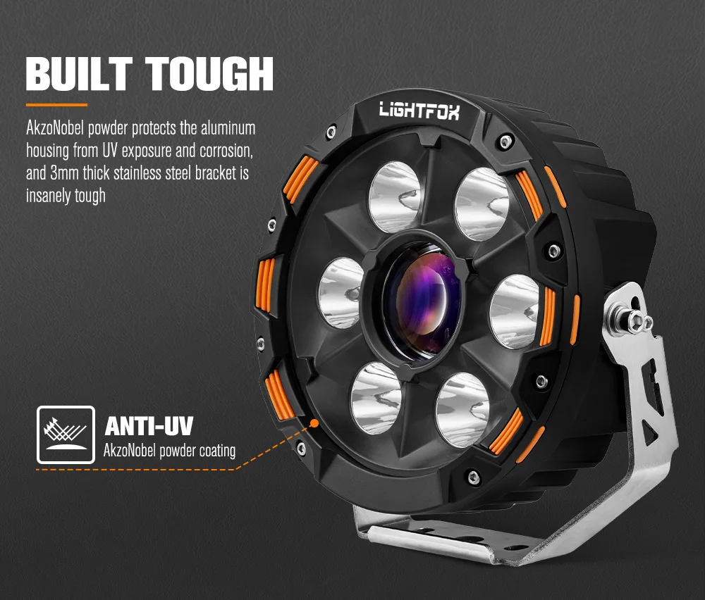 Lightfox 7 Inch Laser Led Driving Light Laser Beam Driving Light 4x4