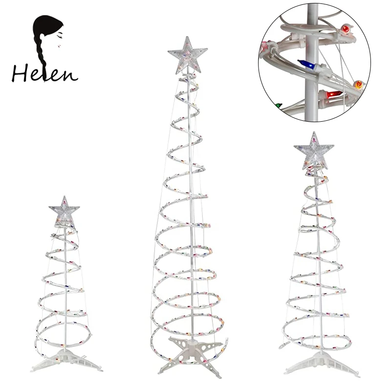 Led Spiral Tree Light Cool White 79 Leds Battery Powered Indoor Outdoor