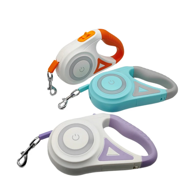 Premium Multifunction Pet Dog Retractable Leash Factory Adjustable 5m 8m 10m Padded with Lights Plastic Material