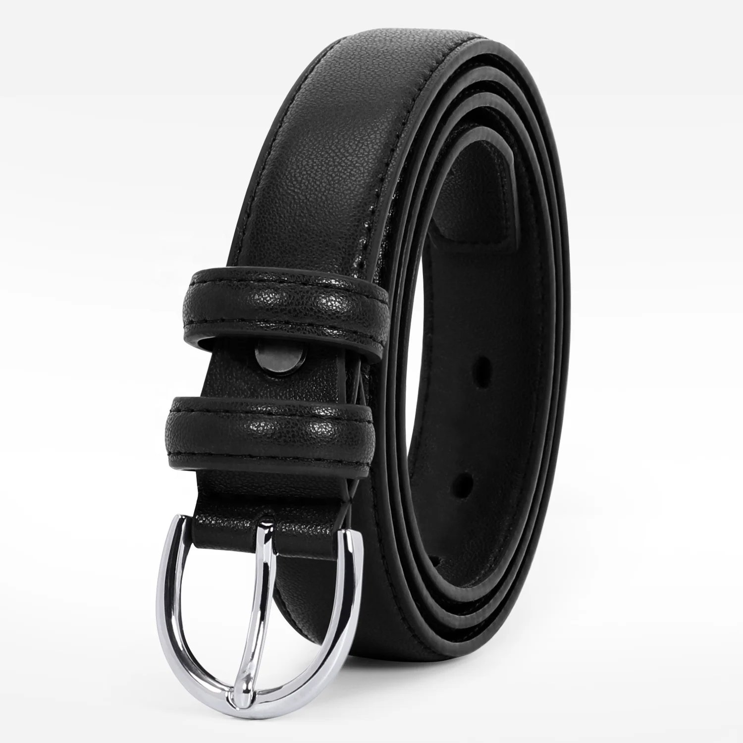 Pu Leather Skinny Waist Belt For Women 