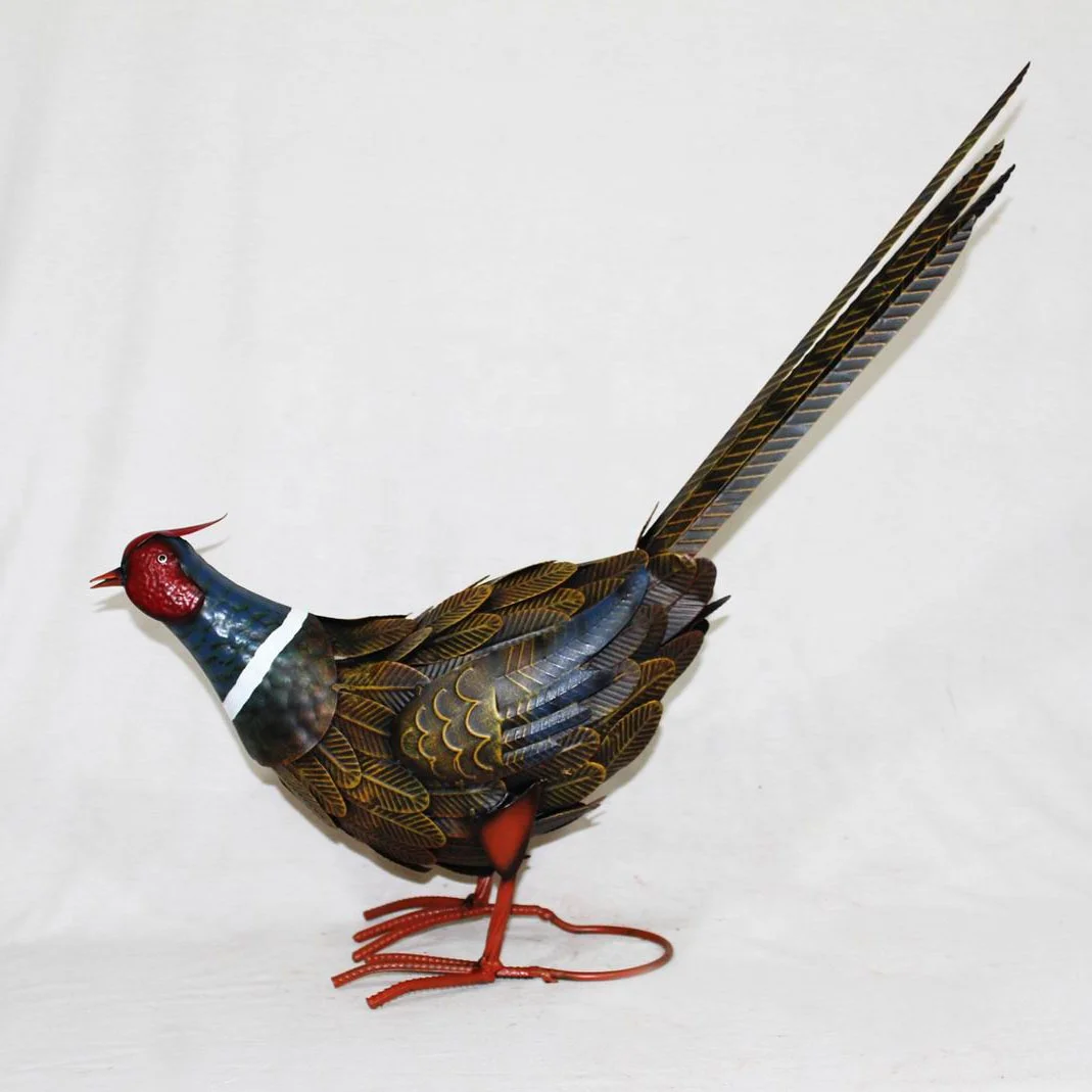 Outdoor   Wild Bird  Pheasant Bird figurine Metal Pheasant