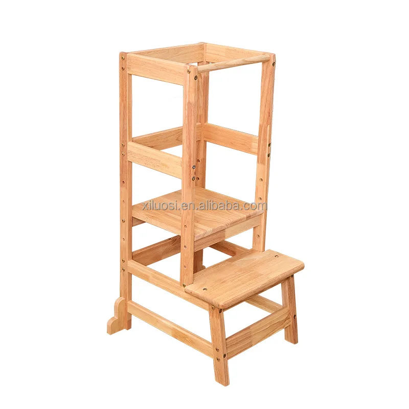 Toddler Standing Child Highchair Kitchen Helper Wood Step Stool Foldable Cooking Learning Tower