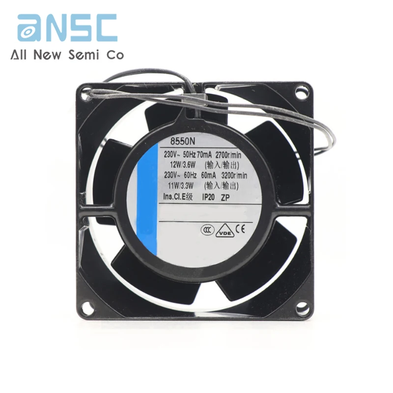 Original Axial flow fan 8550N 80*80*38mm 12W 230V 2700rpm All-metal axial flow fan