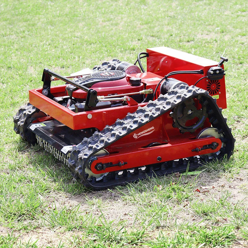 CE/EU/EPA Remote-controlled Tracked Lawn Mower Cutting Width 800mm Longxin Engine One-key Start 4.2 Acres Per Hour Robotic Mower