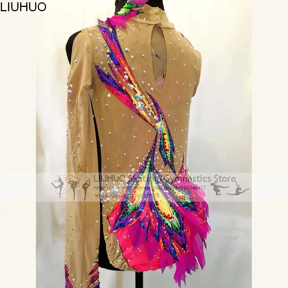 Liuhuo Girls Rhythmic Gymnastics Leotards Plus Size Exotic Dancewear