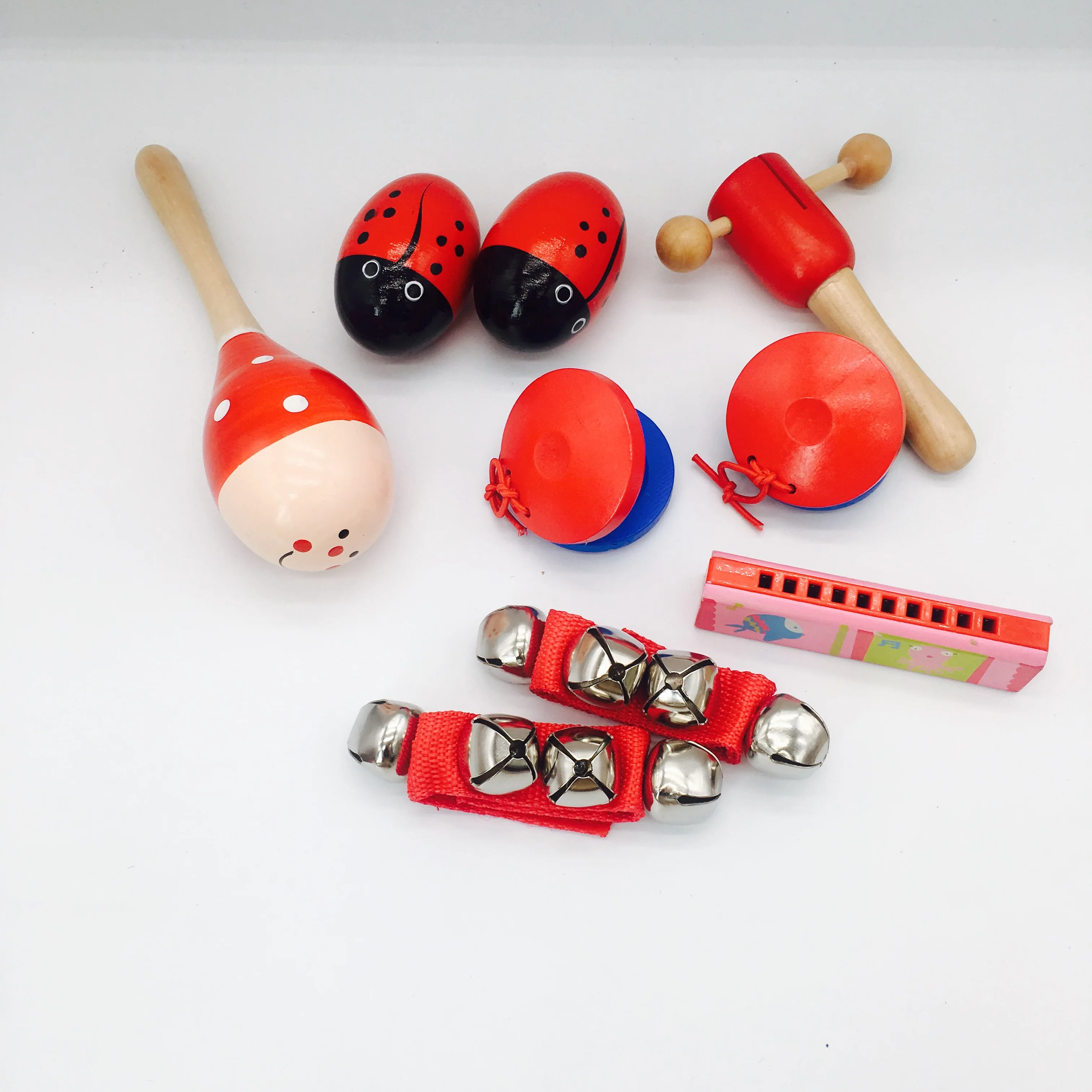 Egg Shakers Wooden Percussion Musical Maracas Child Kids Toys-6pcs 