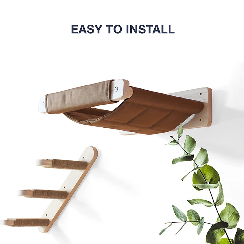 Custom Designs Available Wall Mounted Cat Hammock Bed Wooden Shelves