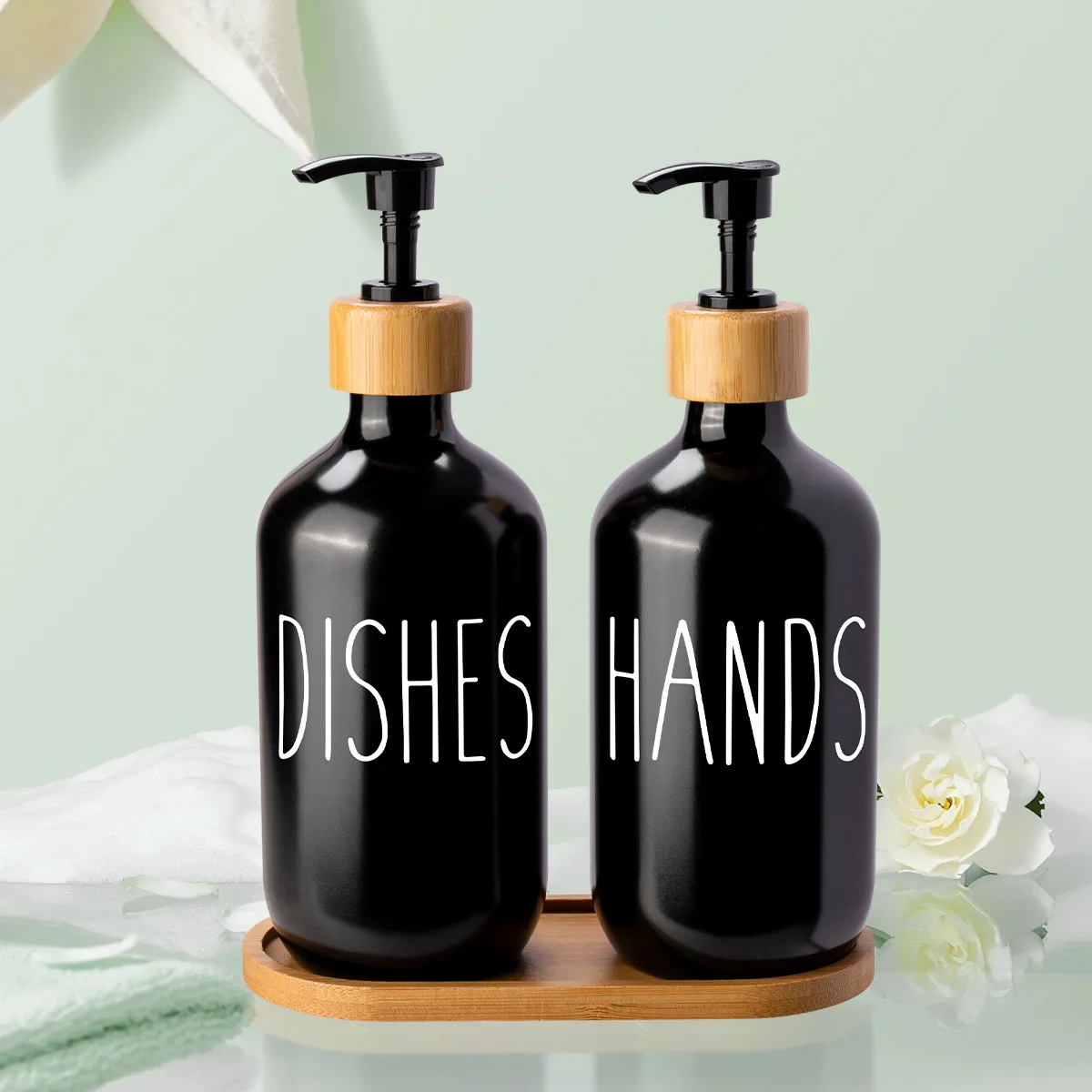 Custom Luxury Matte Black Frosted PET Plastic Pump Bottle Shampoo Bottle Cosmetic Packaging